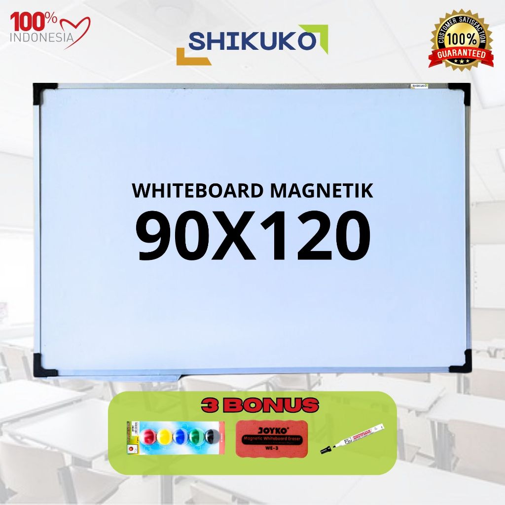 

Papan Tulis Magnet 90x120 cm / White Board Gantung Magnet Papan Tulis Belajar SHIKUKO