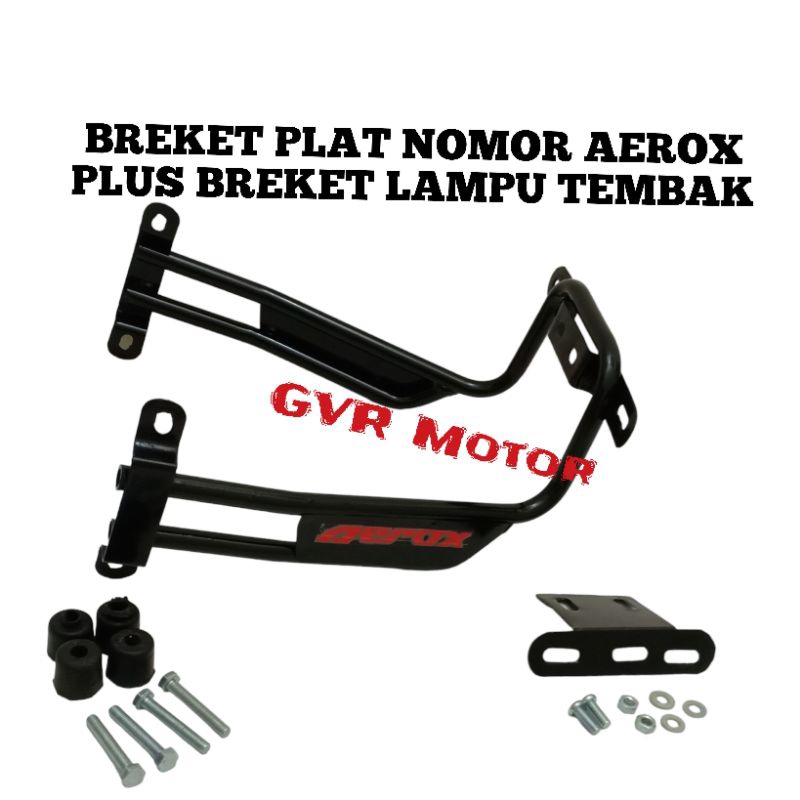 Breket plat nomor Aerox plus breket lampu tembak