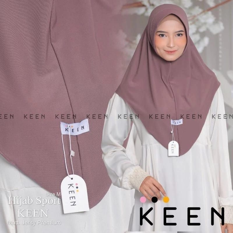 Hijab Sport Keen Menutup Dada Ukuran M Jersey Premium