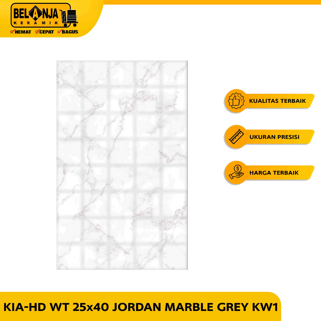 Kia Hd Keramik Dinding 25x40 Jordan Marble Grey Kw1