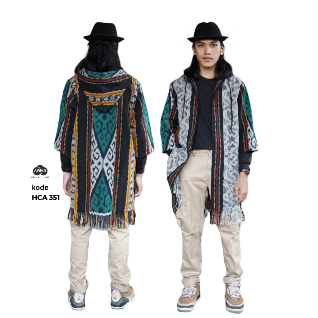 Hoodie Cardigan Tenun Etnik Toraja Pria Wanita HCA by Awan Ethnic Craft