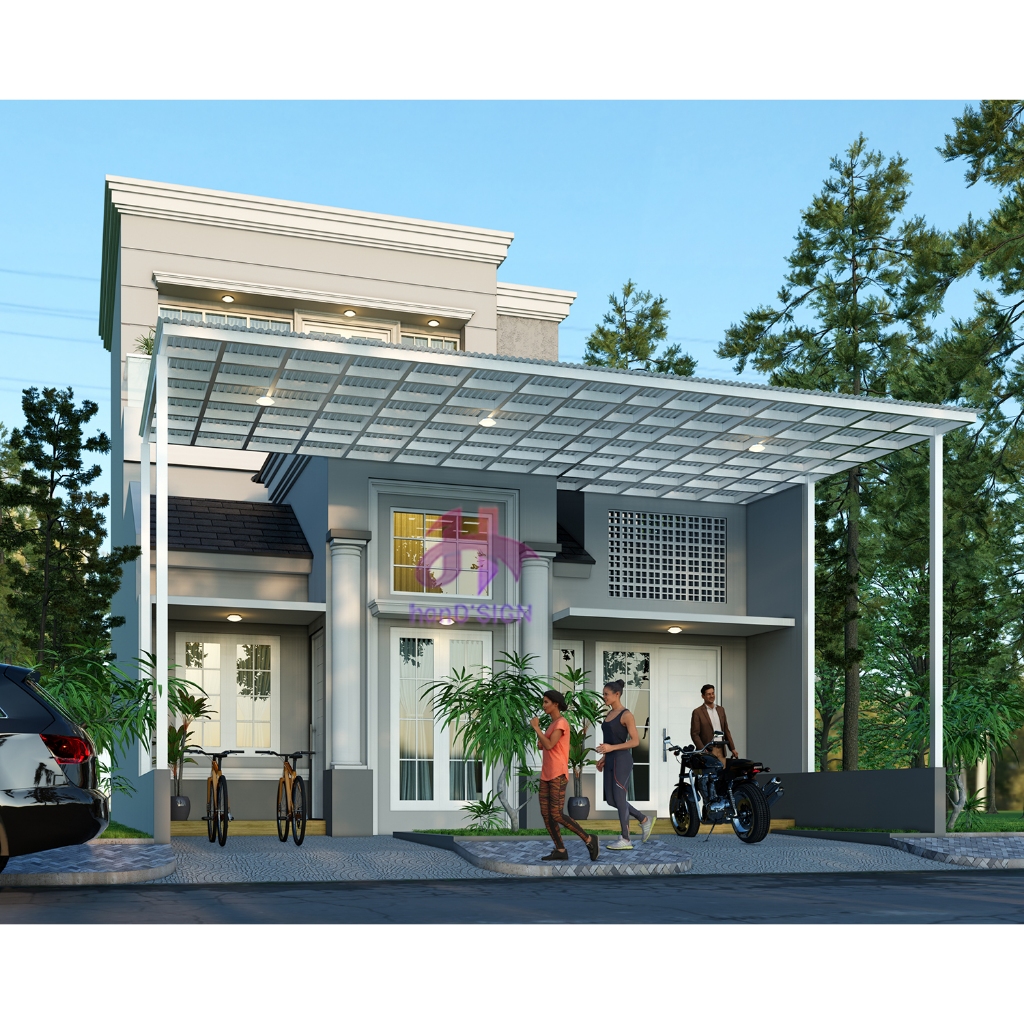 JASA DESAIN RUMAH | DESAIN RUMAH MODERN 8.8x16M