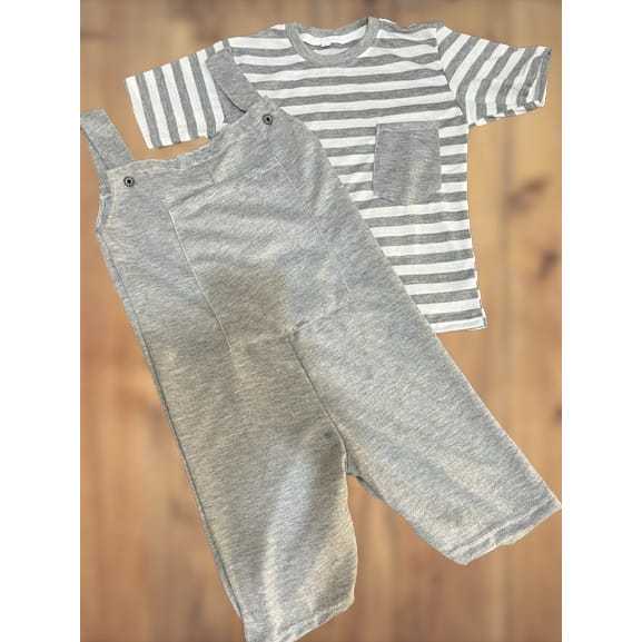 Setelan Overal Anak Perempuan 1-6 Tahun - Oneset Overal Motif Salur Anak Unisex Terbaru