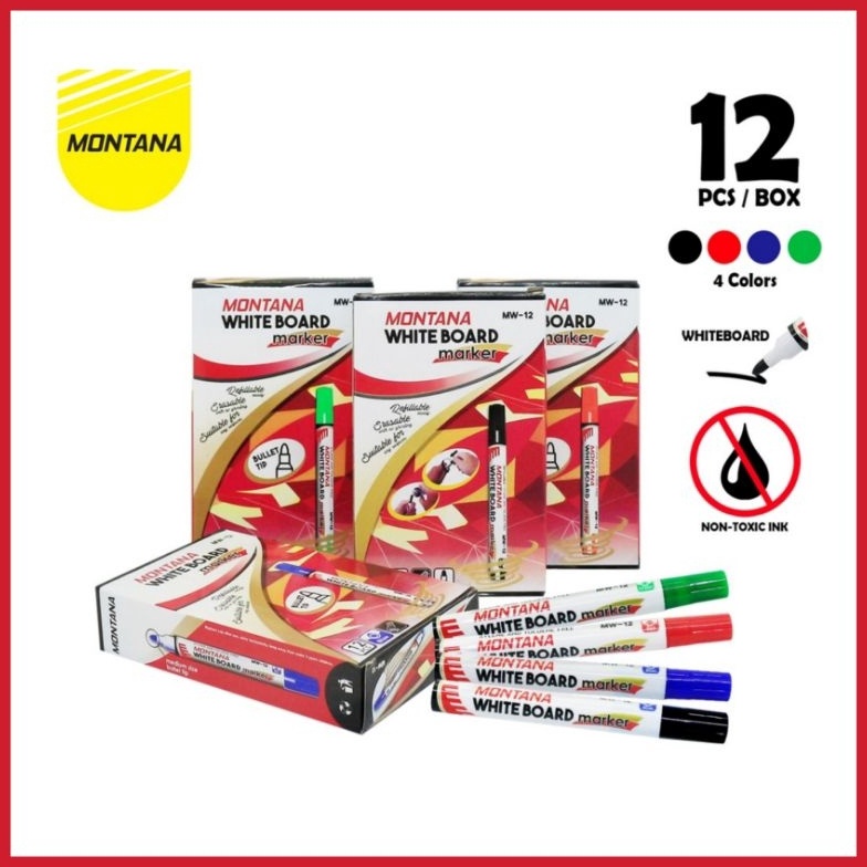 

B3stseller SPIDOL WHITEBOARD MONTANA MW-12 / SPIDOL BISA DIHAPUS MURAH (12 PCS ) [38]