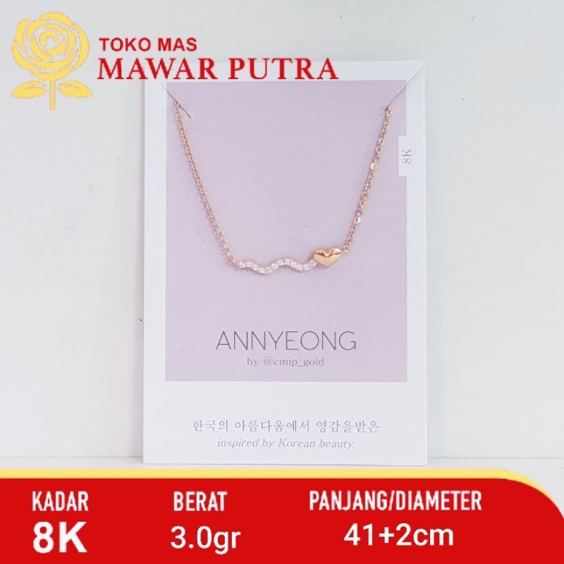 Kalung emas Korean style Annyeong by CMIP Gold 8K