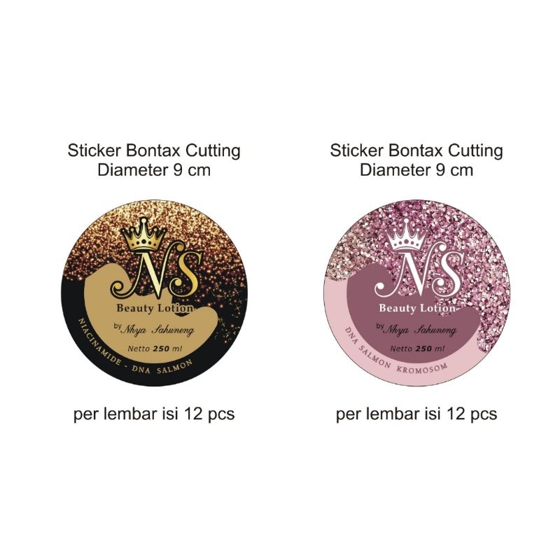 

isi 12 pcs custom sticker label skincare bentuk bulat diameter 9cm
