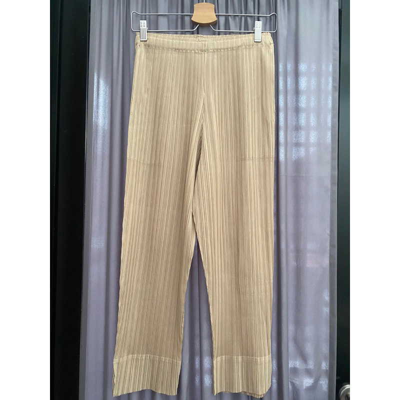 preloved premium pleats pants - light brown