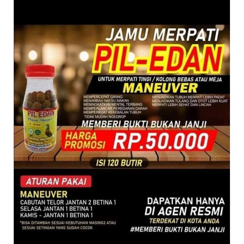 pil edan, jamu merpati pil edan, jamu keket merpati