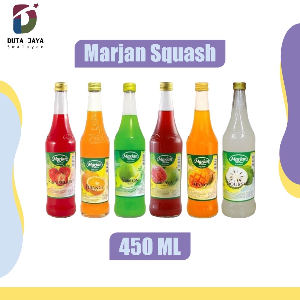 

[☂S96&] Sirup Marjan Squash Syrup Cocoandan, Strawberry, Orange, Melon, Jabu Biji, Mango, Sirsak 450 ML In Sale