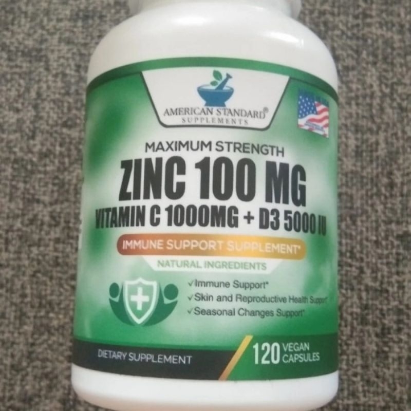Zinc 100mg Vitamin C 1000mg Vitamin D3 5000iu American Standard Supplement High Quality