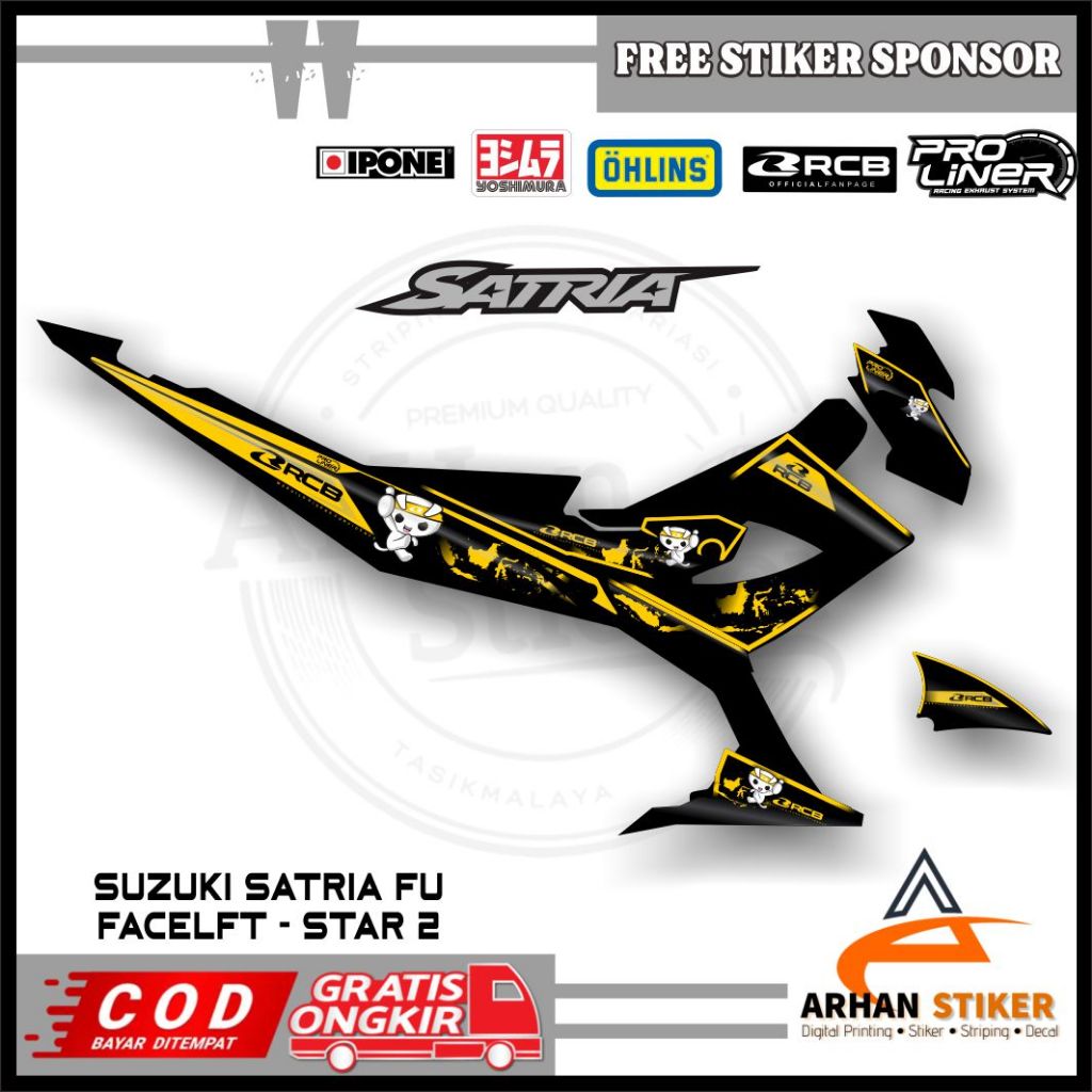 Jual Stiker Striping Suzuki Satria Fu Facelift RCB Sticker Variasi
