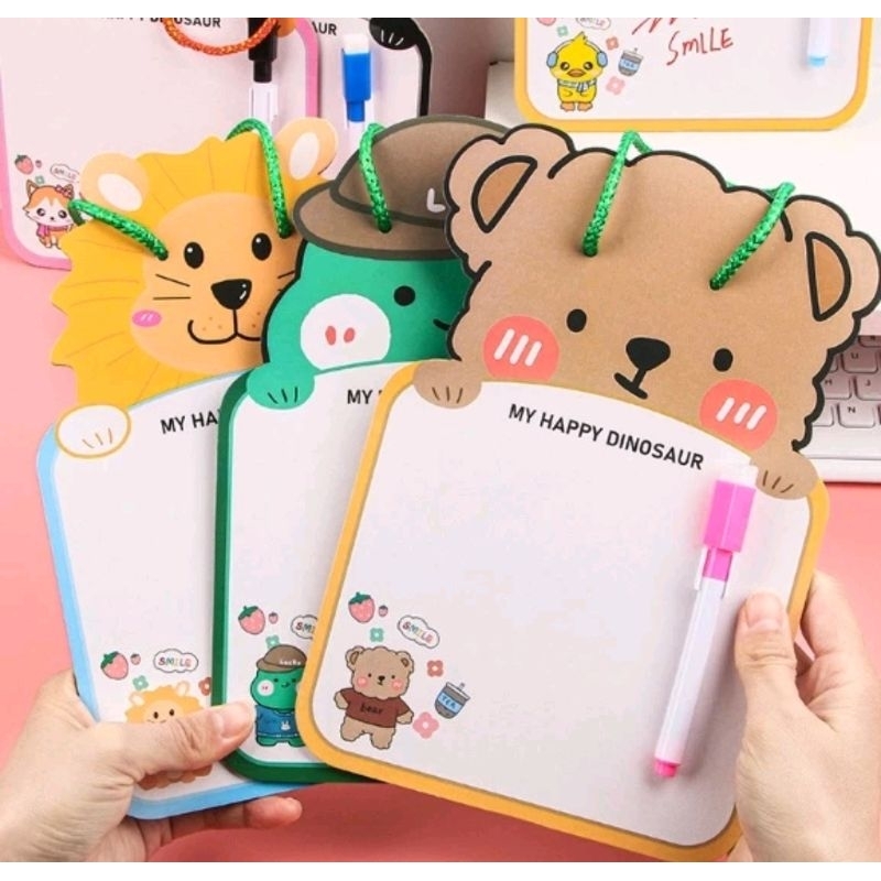 

Papan tulis mini anak motif karakter free spidol