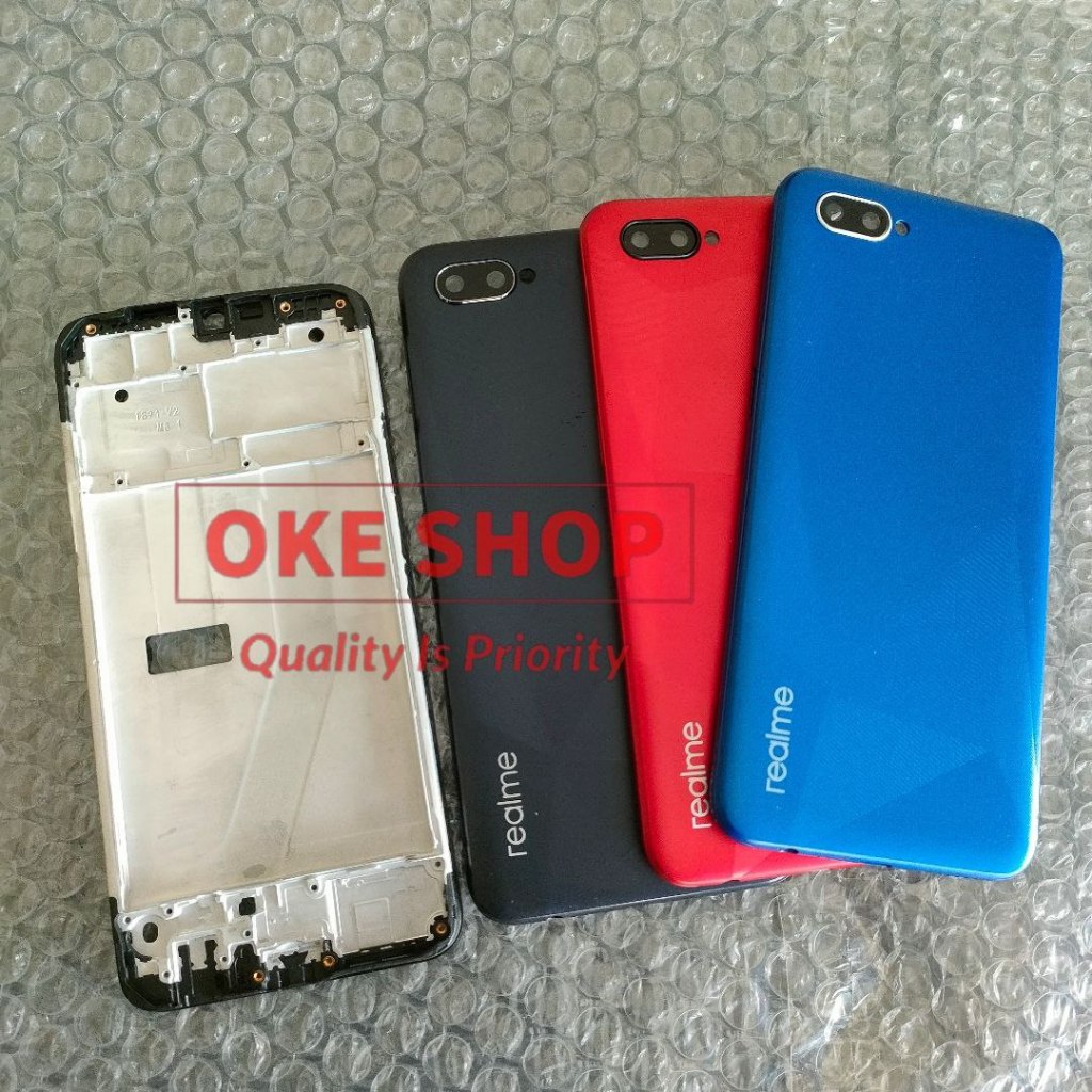 Casing Fullset Backdoor Tutup Belakang Realme C2 RMX1941 RMX1945 RMX1943 Bekdor Casing + Frame Lcd