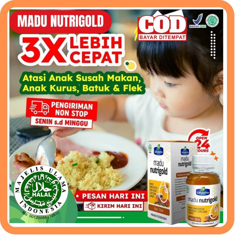 

Madu NUTRIGOLD 130ml - Madu NUTRIGOLD ORIGINAL Madu Ikan Sidat Plus Temulawak Madu Sidat Madu GEMUK BADAN ANAK
