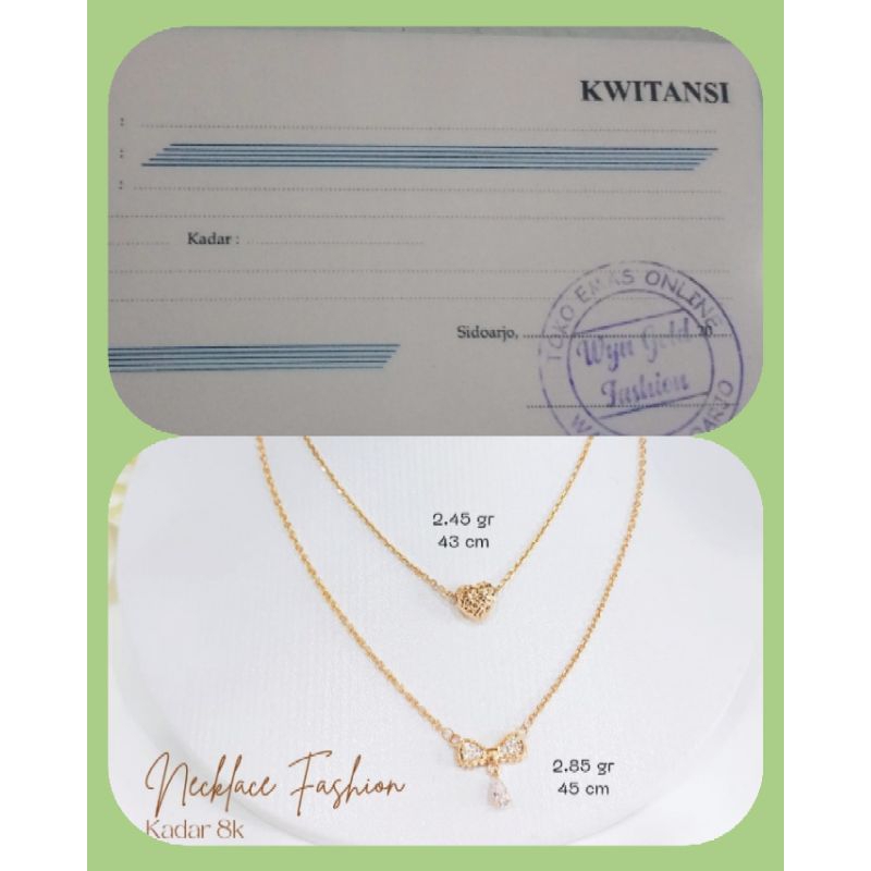 

kwitansi angsuran kalung set liontin 2,850 8k