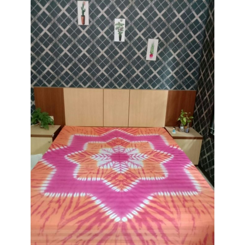 SPREI BATIK JUMPUTAN TIEDYE TIE DYE UKURAN 160 160X200 160X200X20 TINGGI 20 CM SPREI PELANGI SPREI L