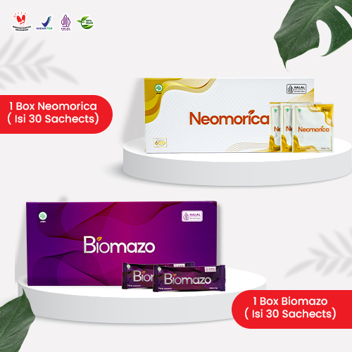 PAKET HERBAL GINJAL DAN PROSTAT BIOMAZO & NEOMORICA 100% HERBAL