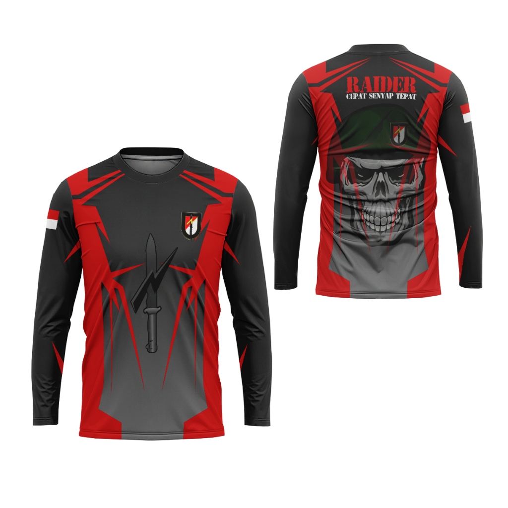 Jersey Raider Panjang | Batalyon Raider Jersey | Kaos Batalyon Rider Pria | Jersey Kerah O | Baju Ka