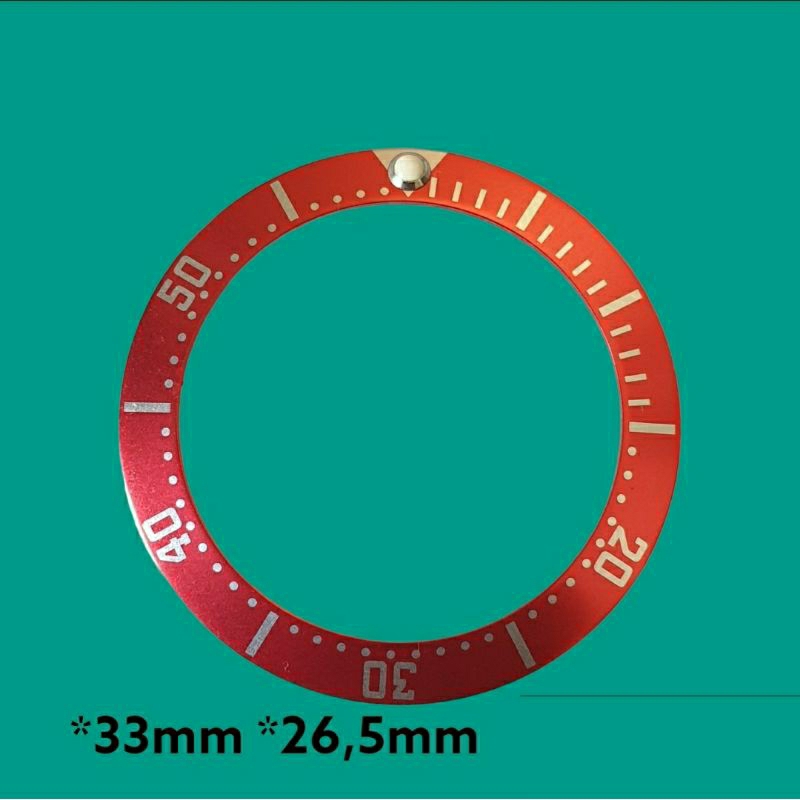 33mm Ring Insert Bezel Jam Tangan Almunium Merah