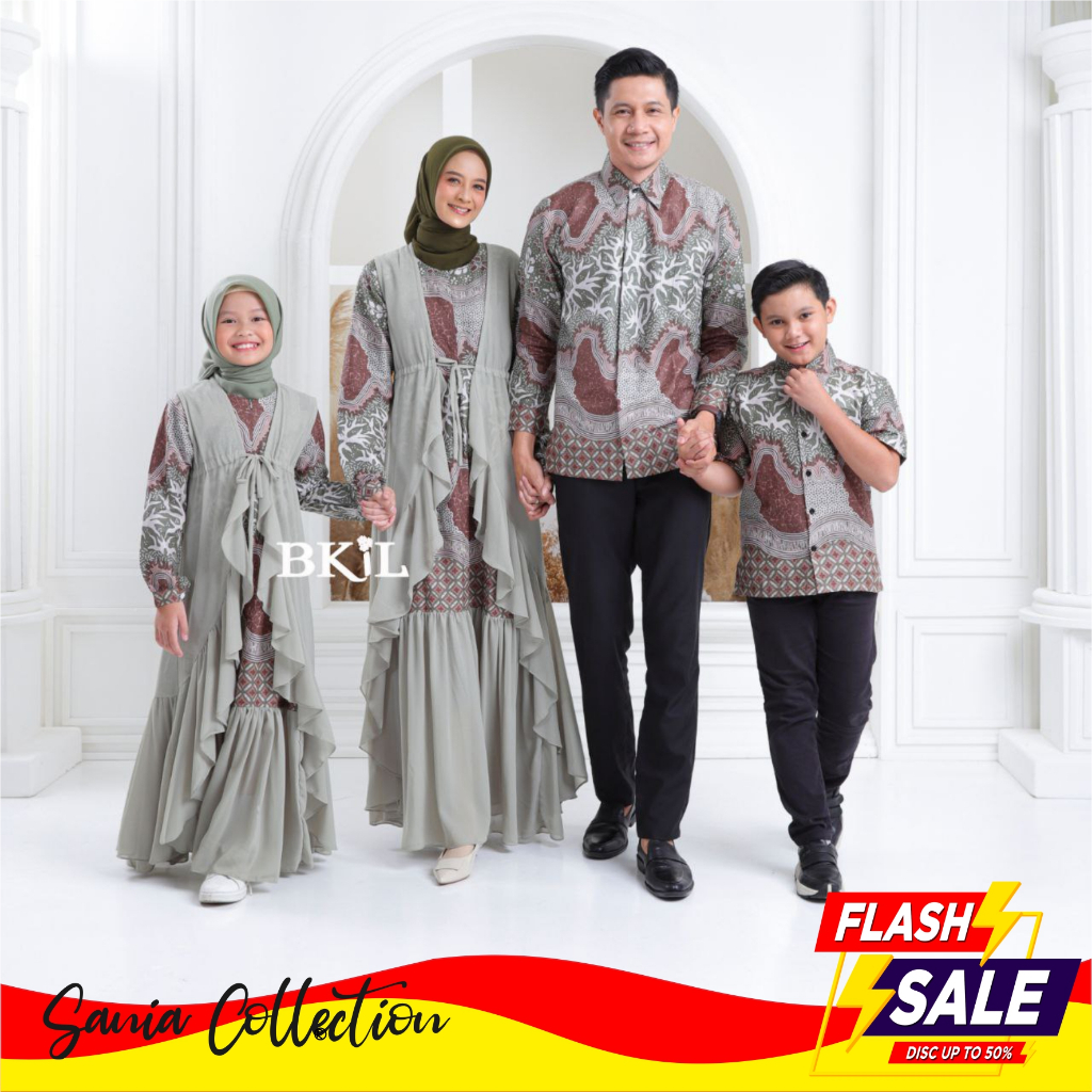 Baju Couple Pasangan Terbaru 2024 Batik Gamis Kebaya Kapel Keluarga Suami Istri Batik Kondangan