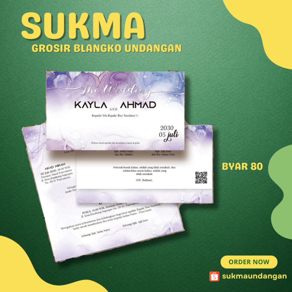 BLANGKO UNDANGAN BYAR 80 | Blangko Undangan Kosong | Kertas Undangan Kosong Murah | Undangan Kosong 