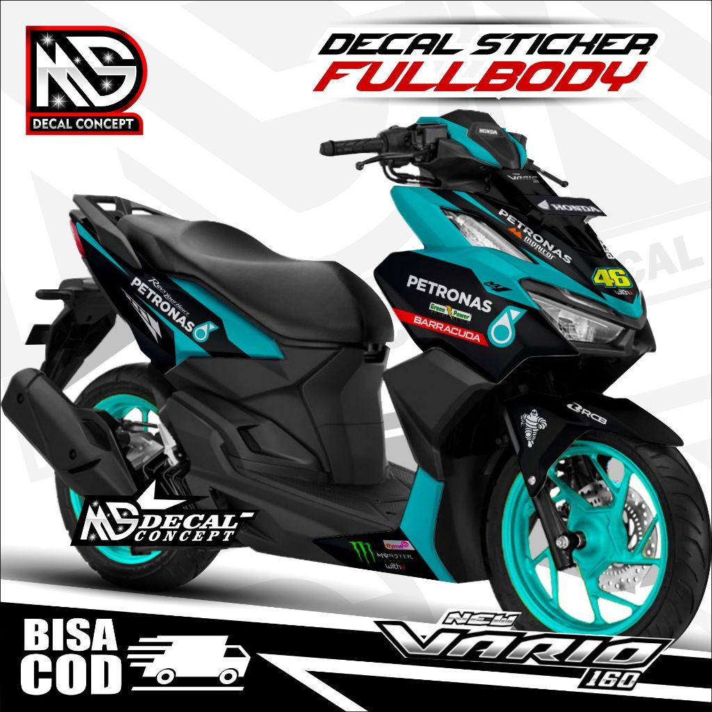 BISA COD Decal Vario New 160 Fullbody Stiker New Vario 160 Motif Petronas Stiker Decal Variasi Motor