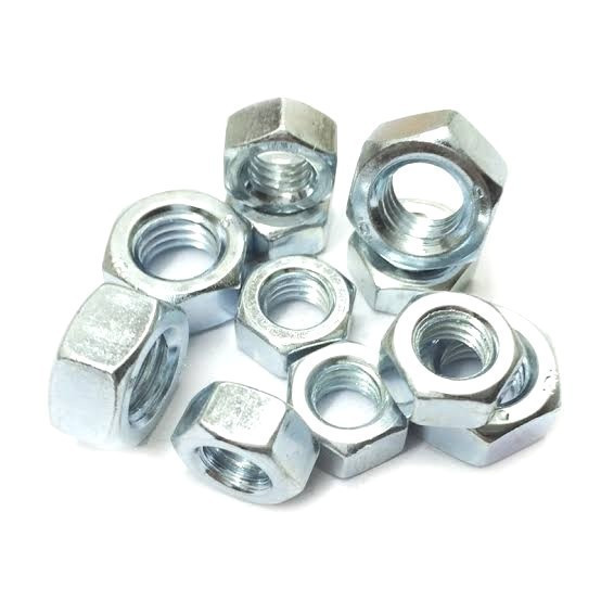 Nut MUR hole 5 mm 5mm hex hexagonal besi metal silver