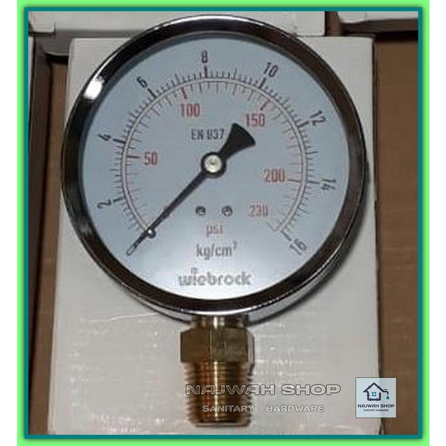 Pressure Gauge 2.5-250 Kg/cm2 Diameter 6" inch Wiebrock / Manometer  Pengukur Tekanan Murah