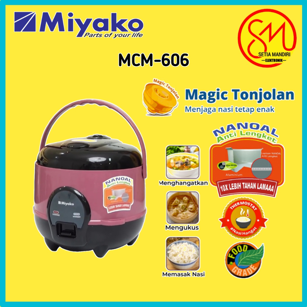 MIYAKO RICE COOKER / MAGIC COM MCM606 / MCM 606 / MCM-606 (0,6 LITER) GARANSI RESMI