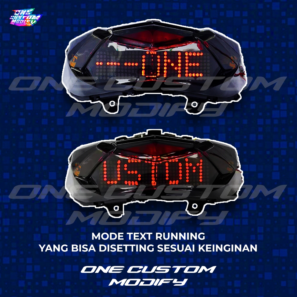 Stoplamp Running Text Animasi Vario 125-150 Old Lampu LED Rem Belakang Modifikasi Variasi Motor