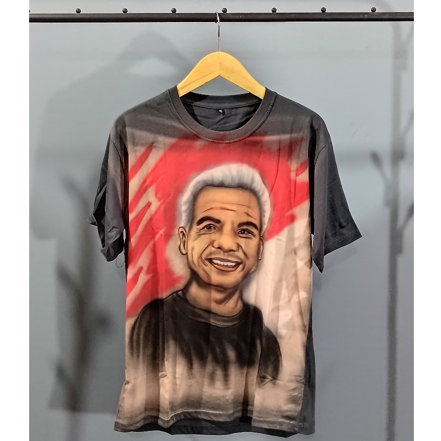 Kaos  Airbrush Ganjar Pranowo/Baju Distro Airbrush Terbaru/Kaos Ganjar Pria&wanita