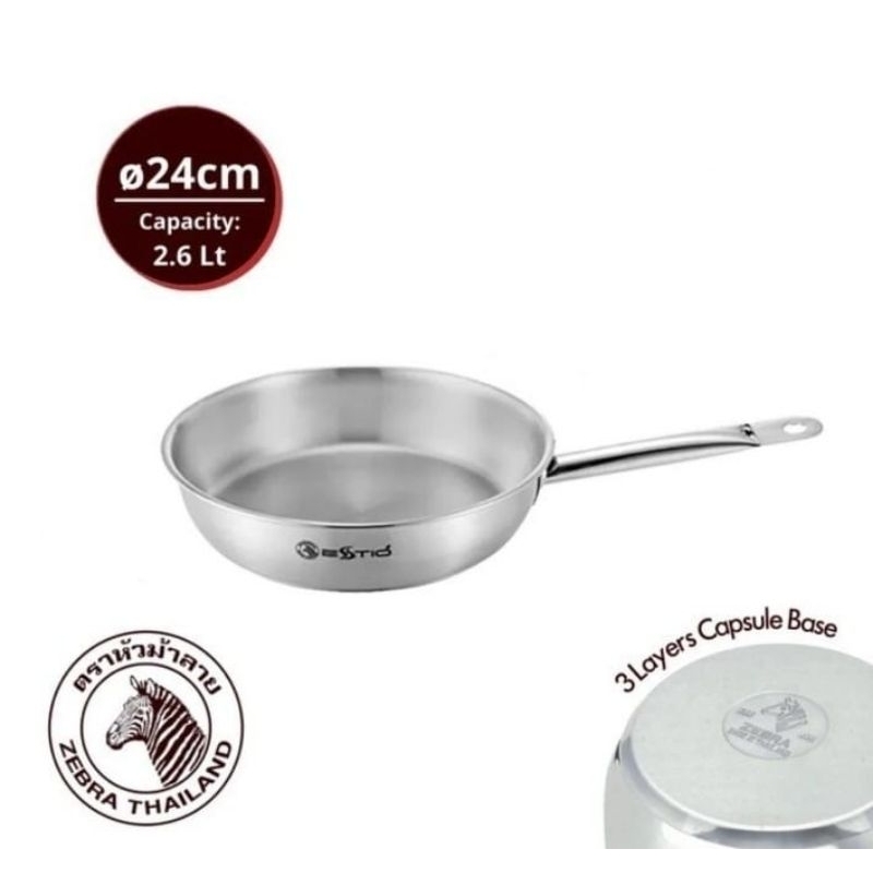 ESTIO PRO ZEBRA FRYING PAN 24 CM 175102 STAINLESS STEEL