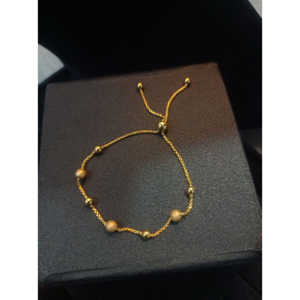 matlaine-gelang serut bola titanium lapis emas