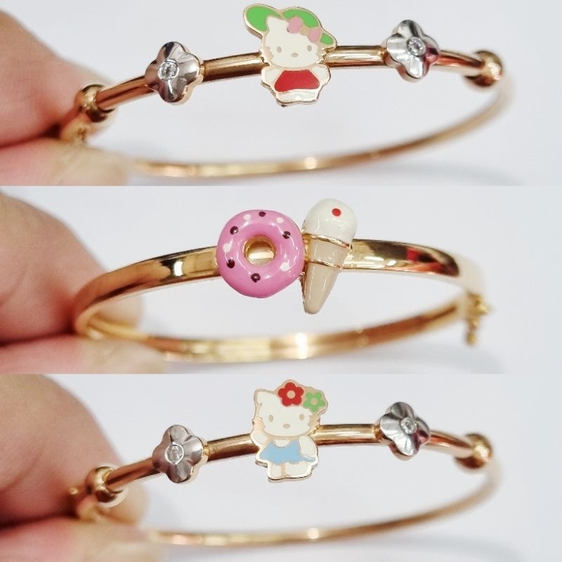 Gelang Anak Emas Asli 8K Model Bangle Hello Kitty - X0