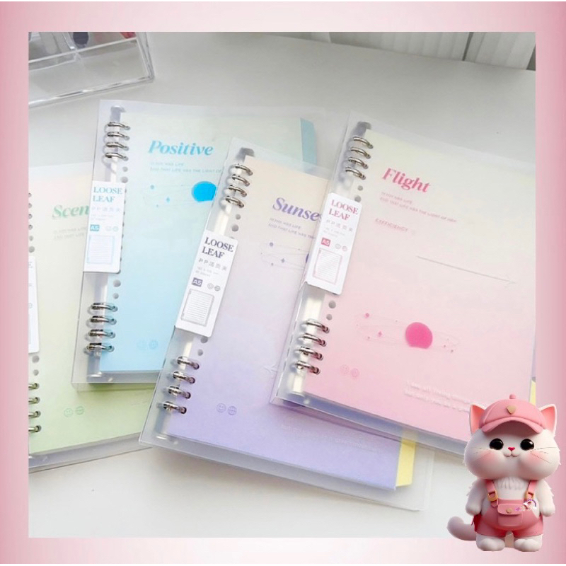 

N185 Notebook A5 Buku Binder Buku Tulis Sekolah Lucu Buku Loose Leaf Notebook Aesthetic Binder Kuliah