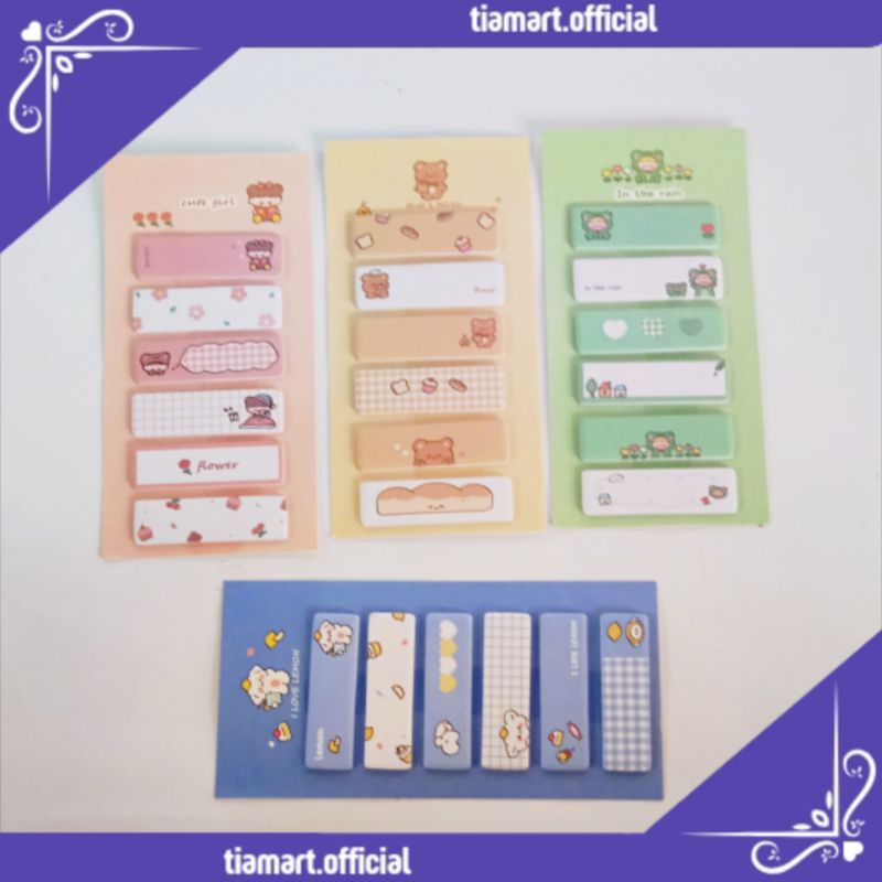 

[PCS] Sticky Notes Karakter Lucu 6in1 Tempelan Kertas