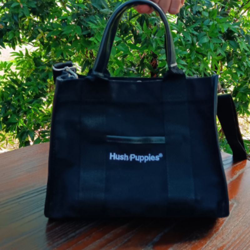 TAS WANITA TOTE BAG KANVAS HUSH PUPPIES ORI BLACK