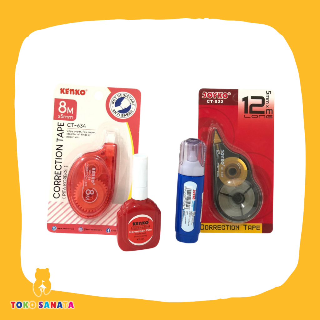 

TOKOSANATA - TIpex Correction Tape Cair Dan Kertas