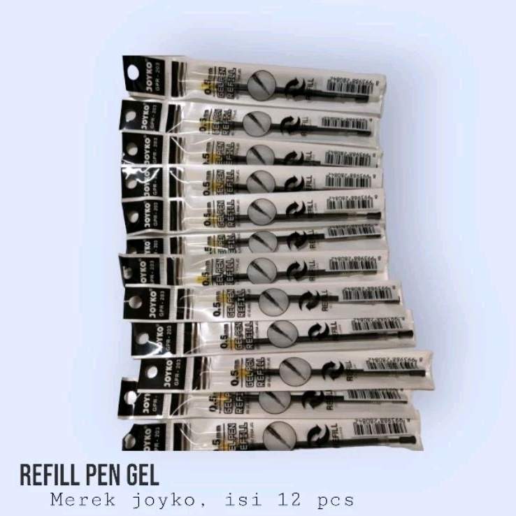 

refill pena gel isi ulang pulpen gel hitam joyko 0.5mm (12 pcs)