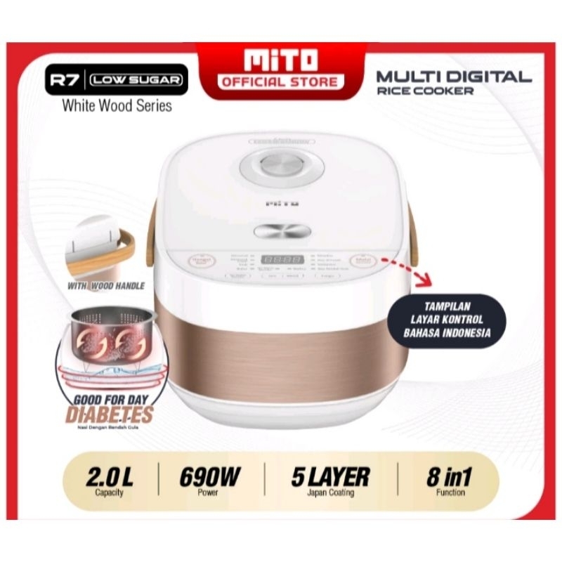MITO RICE COOKER MULTI DIGITAL R7 LOW SUGAR 8 IN 1