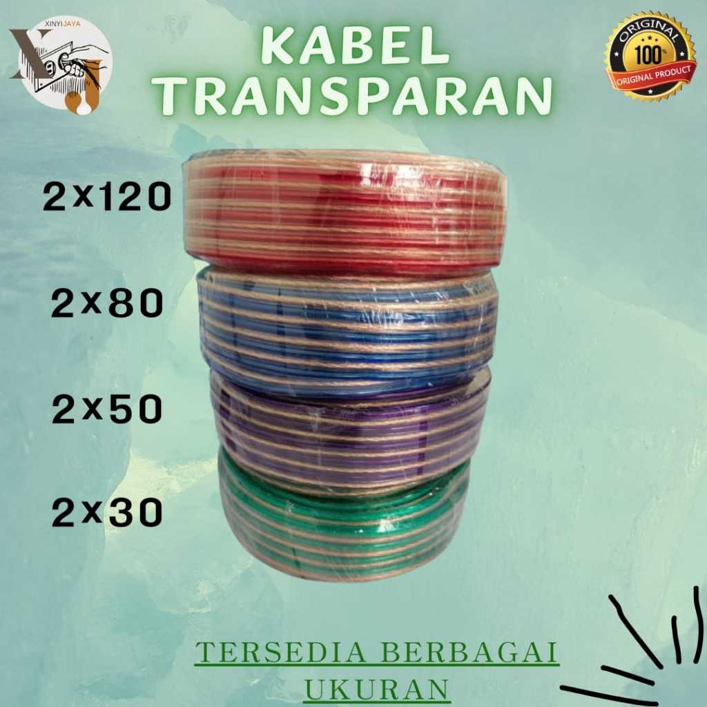 kabel Listrik Transparan/Kabel Audio/Super Promo 2x30,2x50,2x80,2x120