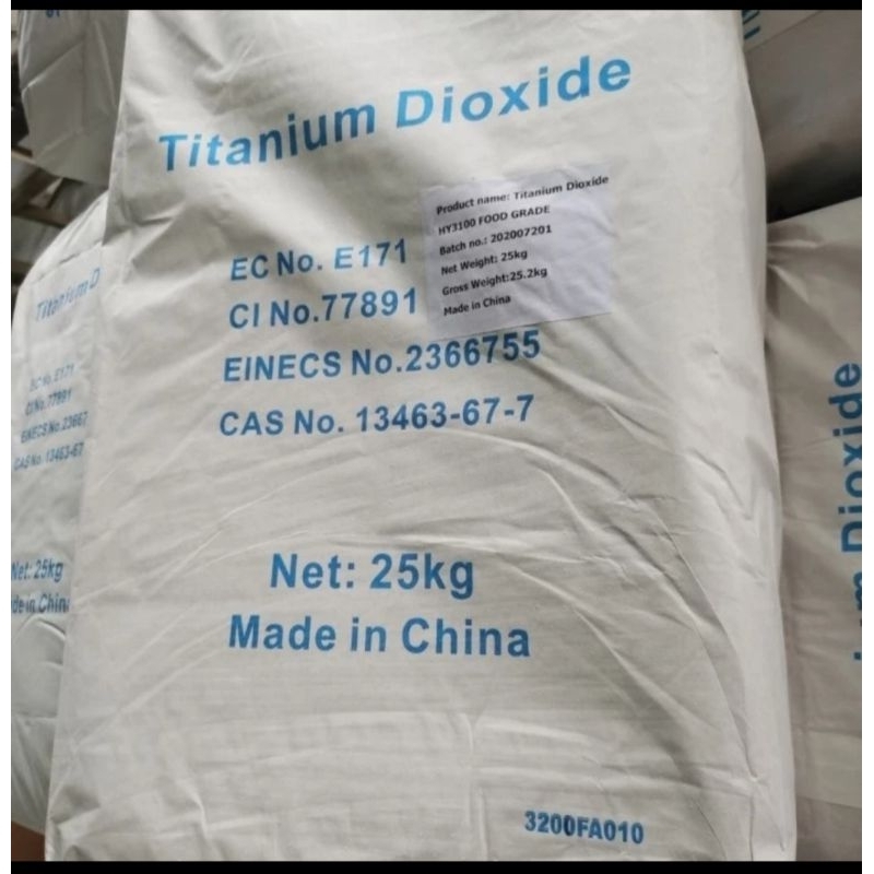 

Titanium dioxide 25kg ,Pewarna / Pemutih makanan (food grade) Premium