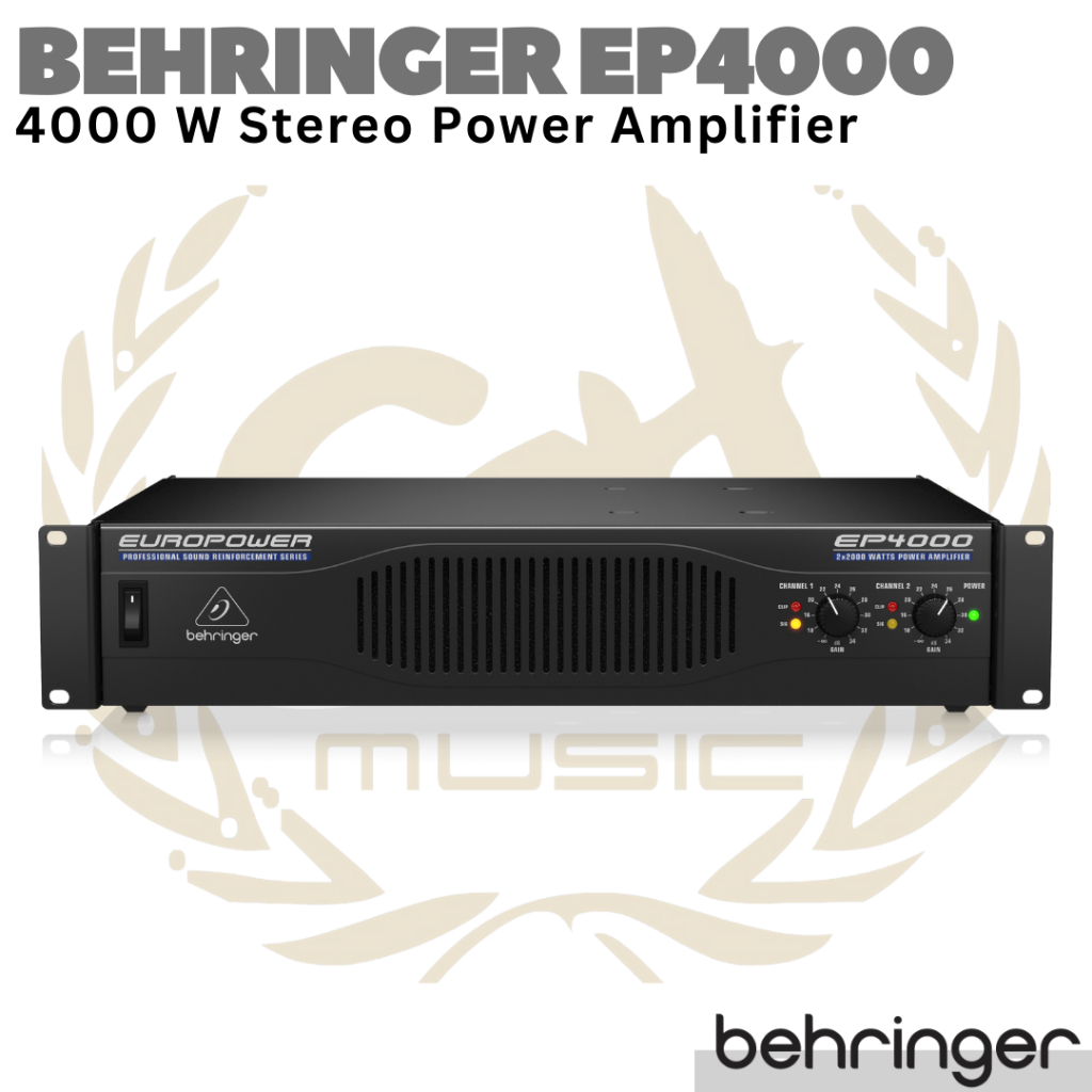 BEHRINGER EUROPOWER EP4000 4000 Watt Stereo Power Amplifier with ATR
