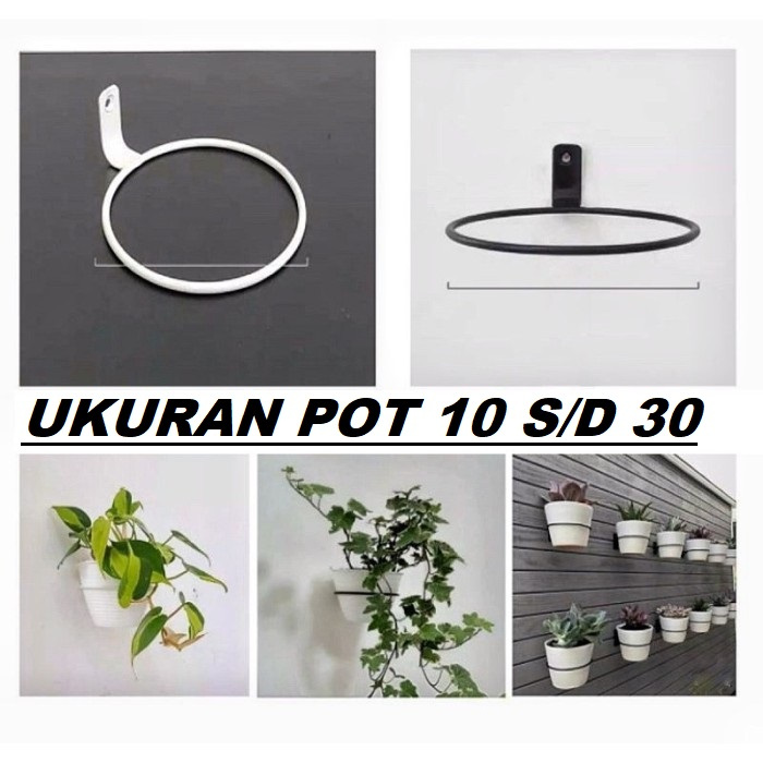 POT BUNGA BESI/GANTUNGAN POT BESI DIAMETER 30CM/STANDING POT/RAK POT TANAMAN/RAK BUNGA BESI/POT CANT