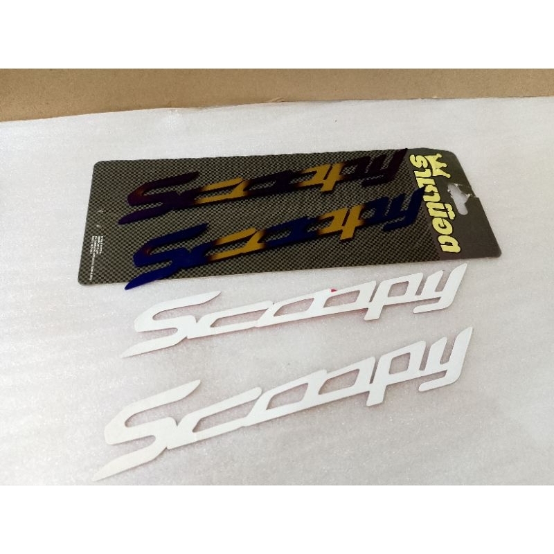 Emblem Honda Scoopy Pelangi 2 pcs/Logo Tulisan Scoopy
