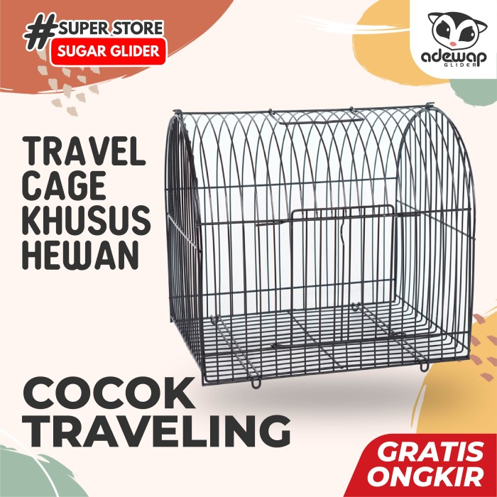 ADEWAP GLIDER Tas Travel + Kandang Pet Carrier Sugar Glider Ukuran Besar Model Curve