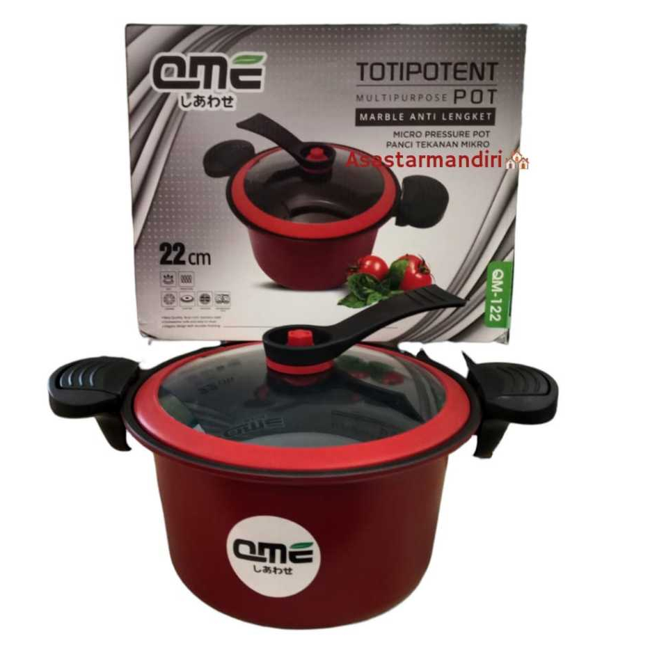 QME Panci Tottipotent Pot QME  22CM 3.5 Liter QM-122/Panci Presto Micro Pressure 3.5L Anti Lengket/P