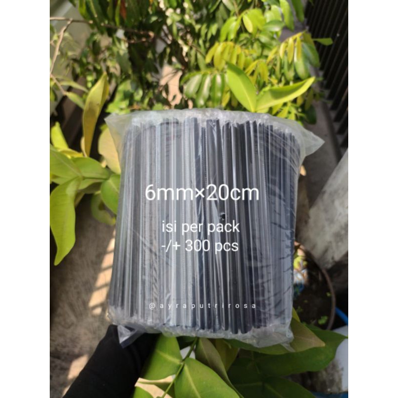 Sedotan Hitam Runcing/Sedotan Hitam 6mm/Sedotan Steril