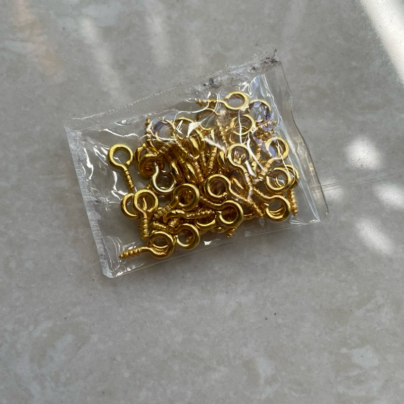 eyescrew baut sekrup mini untuk gantungan kunci bahan kerajinan tangan craft gold