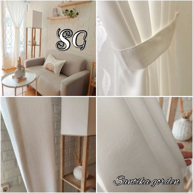 Gorden Blackout polos putih 100x250 -300cm tinggi 2,50_3,meter Gorden pintu jendela